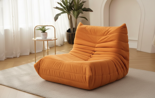Lazy Sofa, Cloud Lounge Chair - Plush White Tufted Floor Sofa