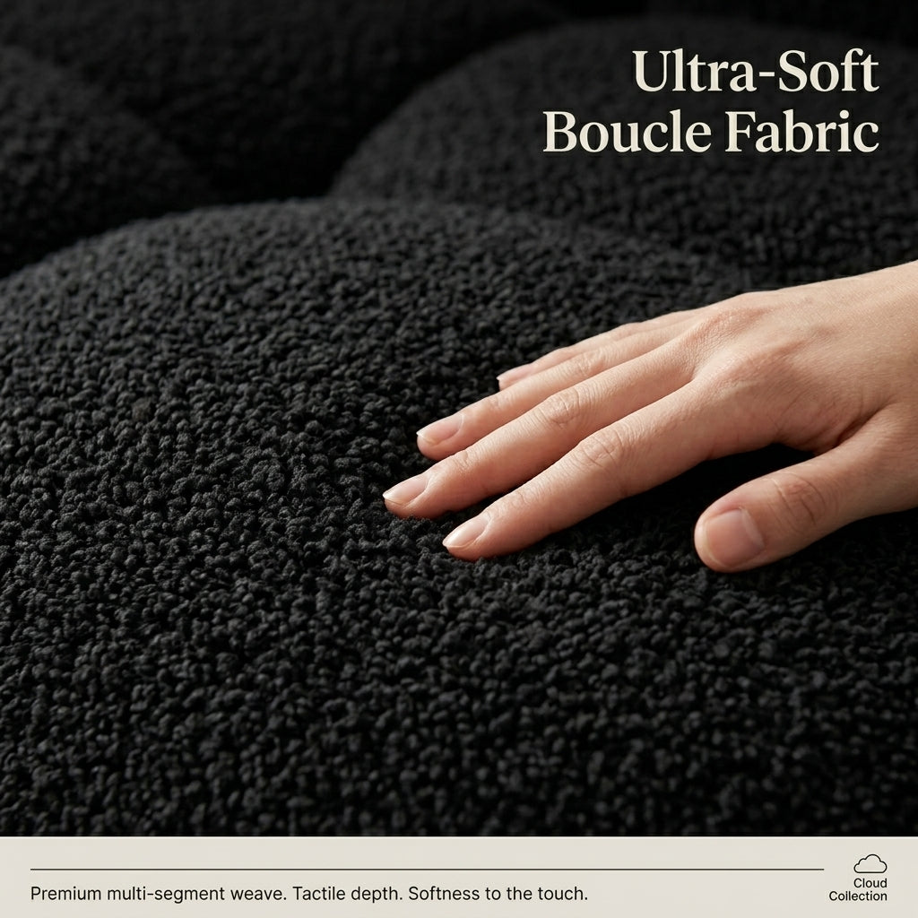 Cloud Boucle Sofa, 90" 3-Seater – Ultra-Soft Teddy Fabric, No Assembly Multi Market World Inc.