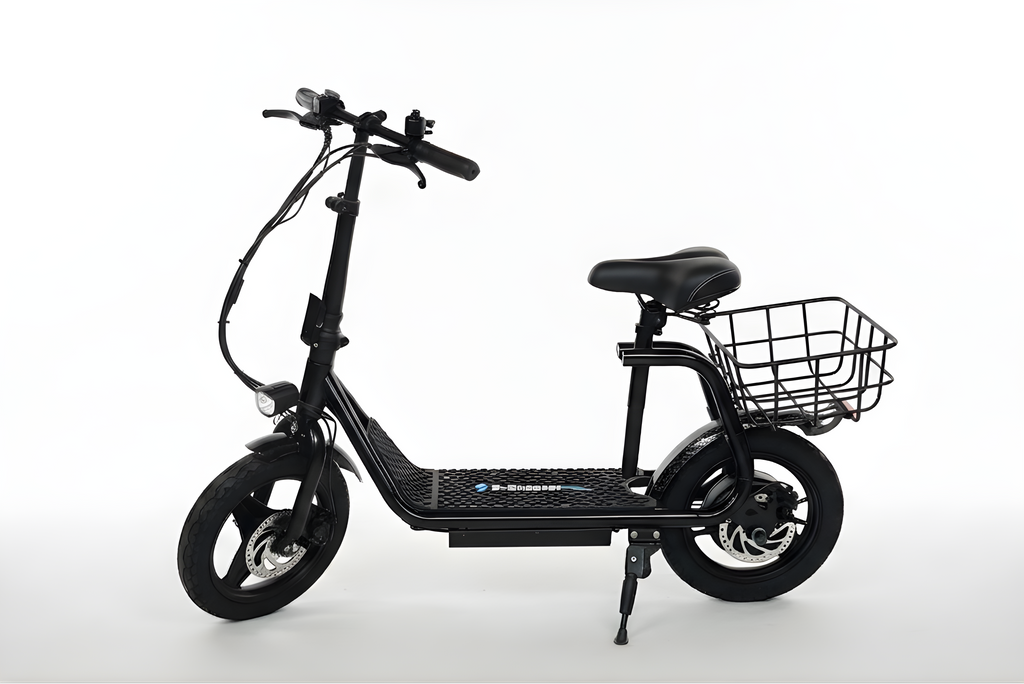 Foldable 14" Electric Scooter with Seat & Cargo Basket – Adjustable Height, 750W Motor, 30 km/h, 10.4Ah Battery Multi Market World Inc.
