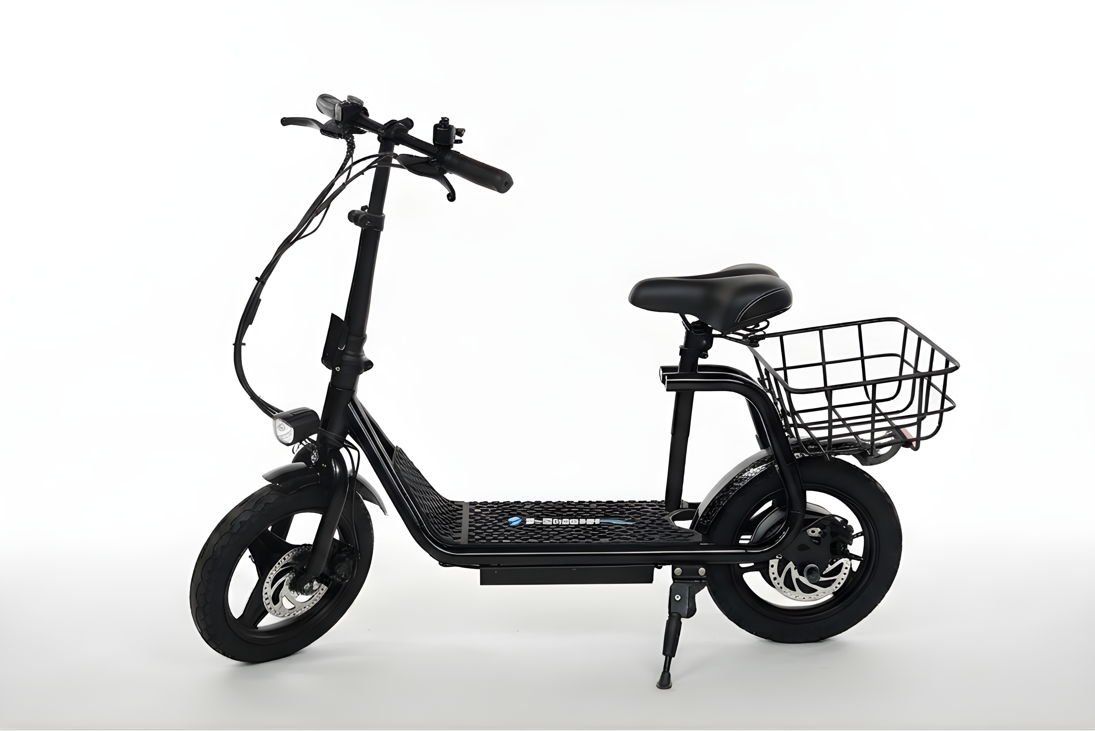 Foldable 14" Electric Scooter with Seat & Cargo Basket – Adjustable Height, 750W Motor, 30 km/h, 10.4Ah Battery Multi Market World Inc.