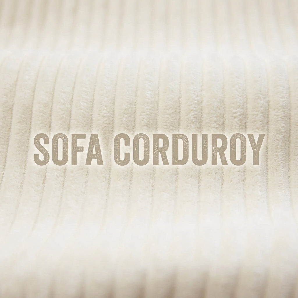98.4" Boneless Sectional Sofa with Lounge Chaise, Soft Corduroy, Off-White Multi Market World Inc.