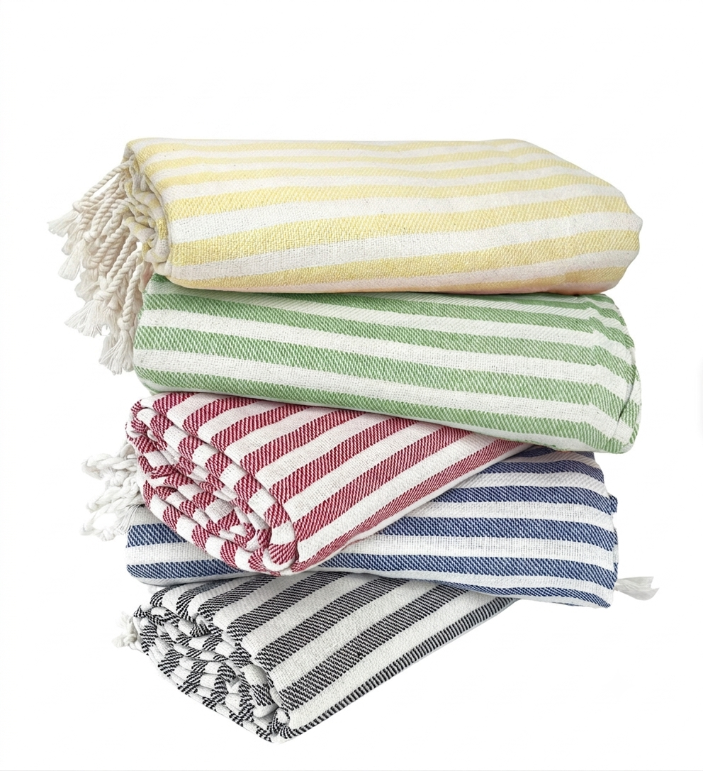 100% Cotton Turkish Beach Towel, 100cm x 180cm Multi Market World Inc.