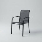 Set of 2 Patio Chair, Metal Outdoor Dining Chair with Fabric Backrest Multi Market World Inc.