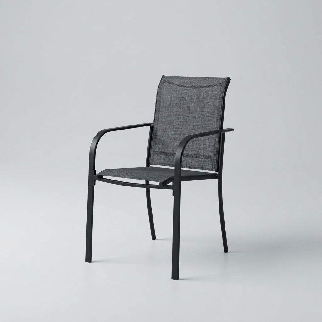 Set of 2 Patio Chair, Metal Outdoor Dining Chair with Fabric Backrest Multi Market World Inc.