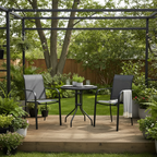 Set of 2 Patio Chair, Metal Outdoor Dining Chair with Fabric Backrest Multi Market World Inc.
