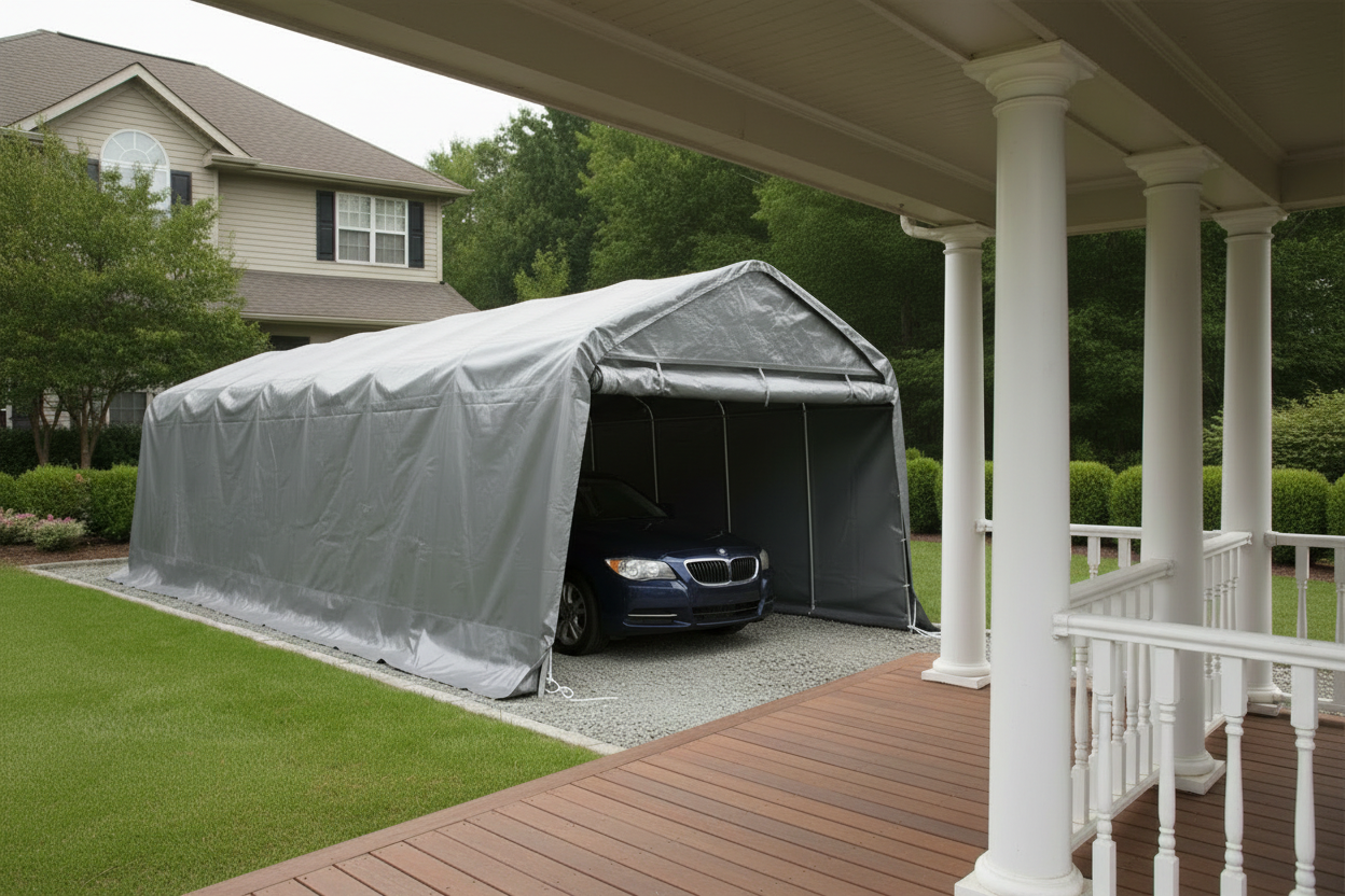 11x20 ft Gazebo Car Shelter/ Carport with zipper door, for car parking Multi Market World Inc.