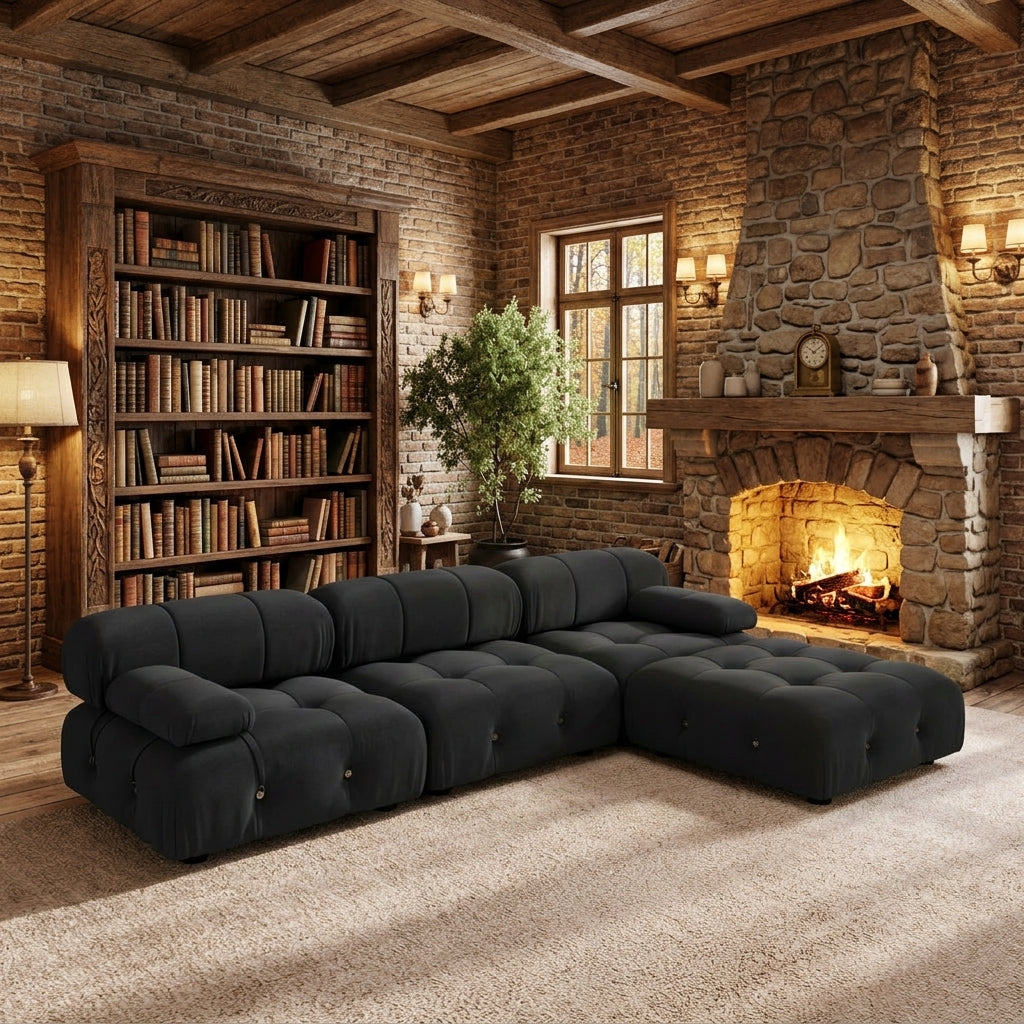 Modern Tufted Modular Sectional Sofa with Chaise – Deep Seating & Low-Profile Design Multi Market World Inc.