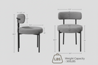 Set of 4 Teddy Fabric Dining Chair with Sherpa Fleece, Metal Legs, Grey Blue Multi Market World Inc.