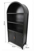 Modern Arched Black Bookshelf with Lower Cabinet Storage Multi Market World Inc.