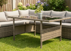 Outdoor Rattan Patio Dining Set, 9-Seater Garden Corner Sofa & Table Multi Market World Inc.