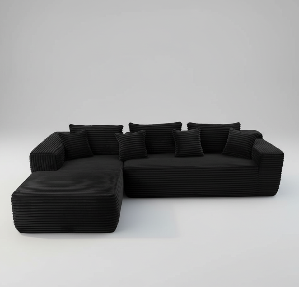 L-shape Sofa Bed, 104", Compressed Memory Foam Couch, boneless couch, pickup