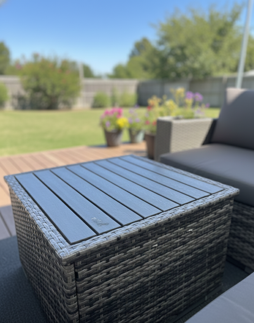 7-Piece Patio Sectional Sofa Set with Coffee Table, Dark Grey Woven Wicker, U-Shaped Outdoor Furniture with Extra Thick Cushions (fd) Multi Market World Inc.