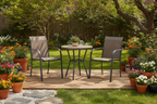 Set of 2 Patio Chair, Metal Outdoor Dining Chair with Fabric Backrest Multi Market World Inc.