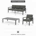4-Piece Heavy Duty Steel , Outdoor Sofa Set,  Outdoor Patio Conversation Set Multi Market World Inc.
