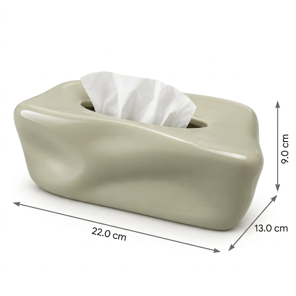 Decorative Glossy Ceramic Tissue Box Holder, Contemporary Home Accent Multi Market World Inc.