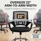 Oversized Mesh Office Chair, 22" Wide Armrests, Heavy-duty Metal Chome Base, light grey Multi Market World Inc.