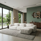 118" 4 Pieces Modular Sectional Boneless Sofa with Chaise, No-leg Couch Multi Market World Inc.