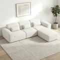 118" 4 Pieces Modular Sectional Boneless Sofa with Chaise, No-leg Couch, Dark Grey Multi Market World Inc.