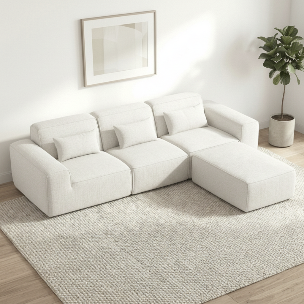 118" 4 Pieces Modular Sectional Boneless Sofa with Chaise, No-leg Couch, Dark Grey Multi Market World Inc.