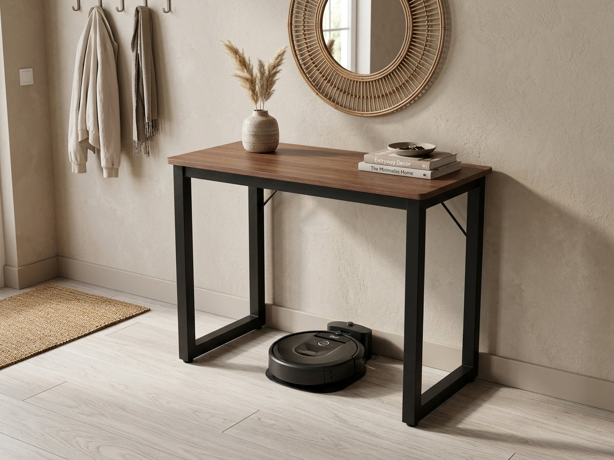 Simple Entryway Console Table with Metal Legs & Wood Top Multi Market World Inc.