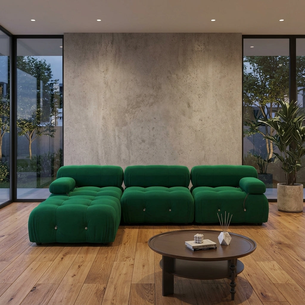 Modern Tufted Modular Sectional Sofa with Chaise – Deep Seating & Low-Profile Design Multi Market World Inc.