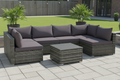 7-Piece Patio Sectional Sofa Set with Coffee Table, Dark Grey Woven Wicker, U-Shaped Outdoor Furniture with Extra Thick Cushions (fd) Multi Market World Inc.