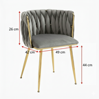 MMW Velvet Dining Chair with Gold Metal Legs - Upholstered Tufted Accent Chair for Dining Room, Living Room, and Bedroom Multi Market World Inc.