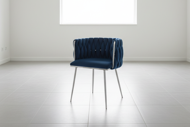 MMW Velvet Dining Chair with Silver Metal Legs - Upholstered Tufted Accent Chair for Dining Room, Living Room, and Bedroom Multi Market World Inc.