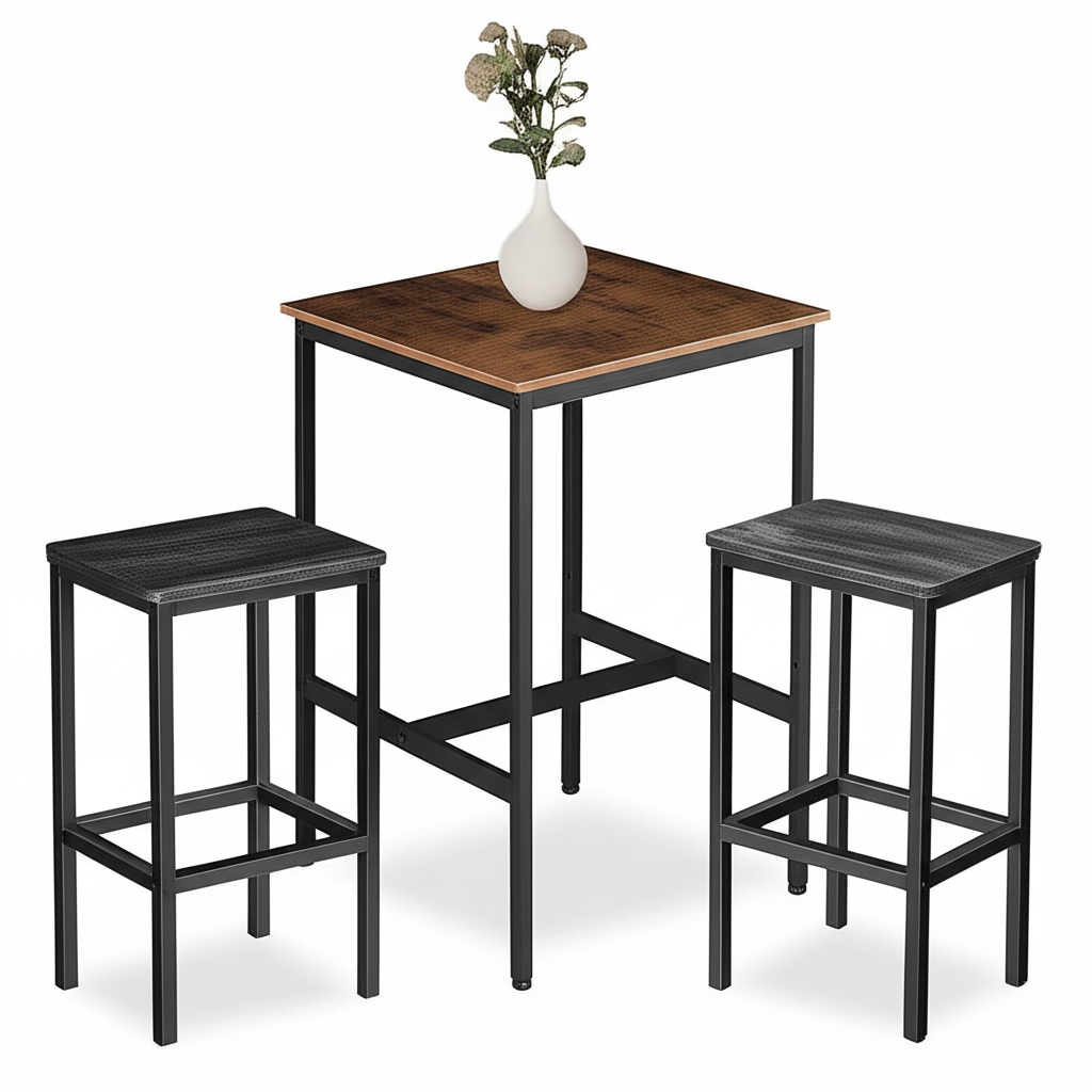 High Dining Table set for 2, 2 Counter Barstools and 1 High Table Multi Market World Inc.