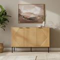 Modern Fluted 3-Door Storage Credenza & Buffet Cabinet Multi Market World Inc.