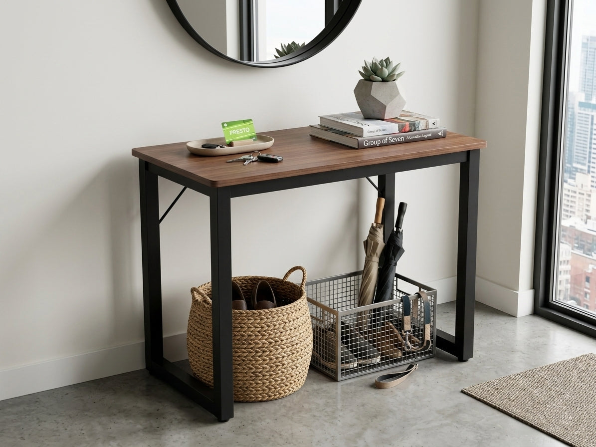 Simple Entryway Console Table with Metal Legs & Wood Top Multi Market World Inc.