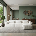118" 4 Pieces Modular Sectional Boneless Sofa with Chaise, No-leg Couch, Dark Grey Multi Market World Inc.