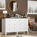 6-Drawer Modern Dresser, Chest of Drawers with Round Handle, Bedroom Storage Cabinet Multi Market World Inc.