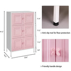 6-Cube Storage Cabinet with Doors, Freestanding Multipurpose Cabinet with Legs for Living Room, Bedroom, and Entryway, Pink and White Multi Market World Inc.