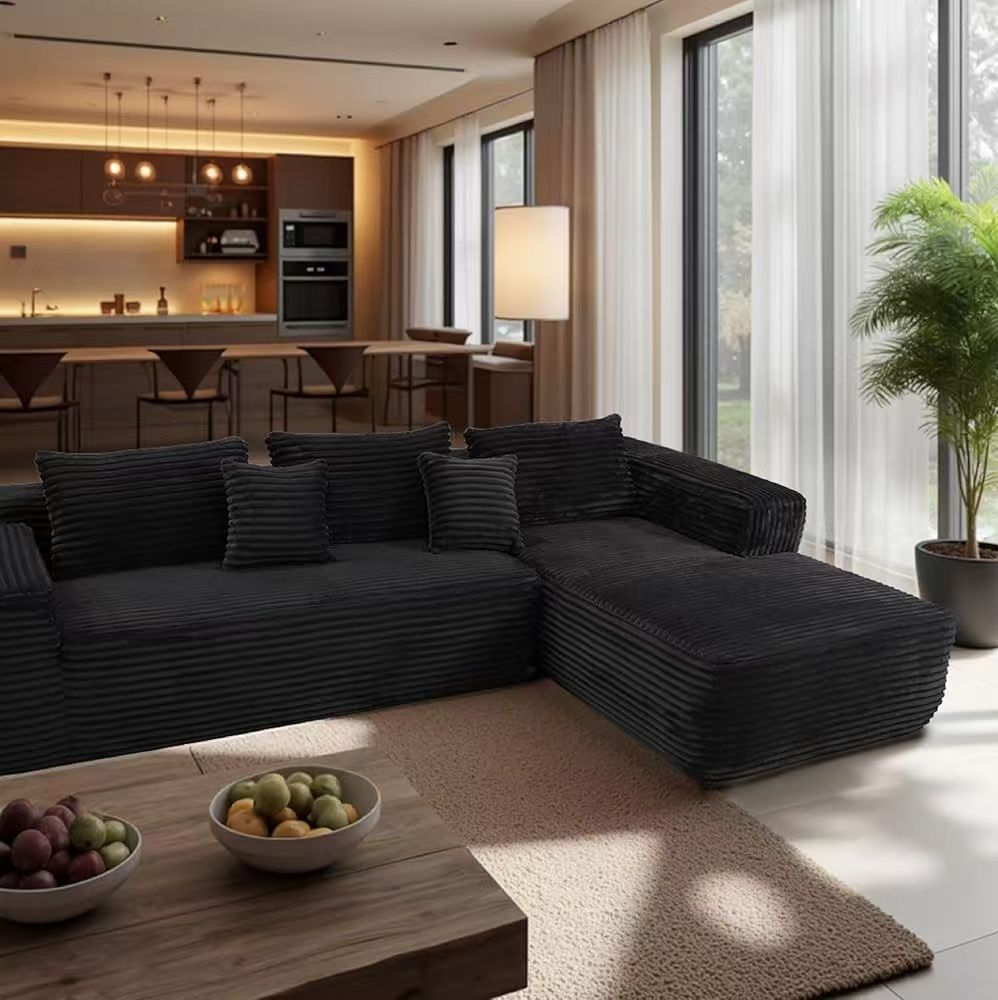 L-shape Sofa Bed, 104", Compressed Memory Foam Couch, boneless couch, pickup