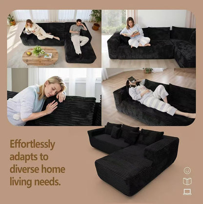 L-shape Sofa Bed, 104", Compressed Memory Foam Couch, boneless couch, pickup