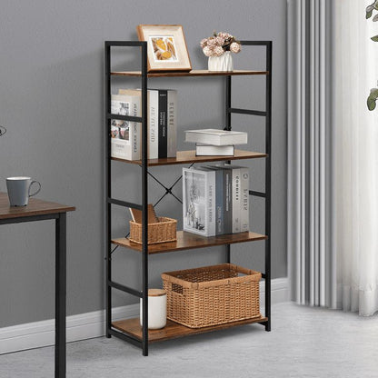 4-tiers Shelves, Industrial, Bookcase