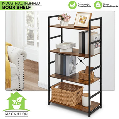4-tiers Shelves, Industrial, Bookcase