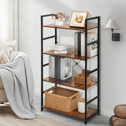 4-tiers Shelves, Industrial, Bookcase