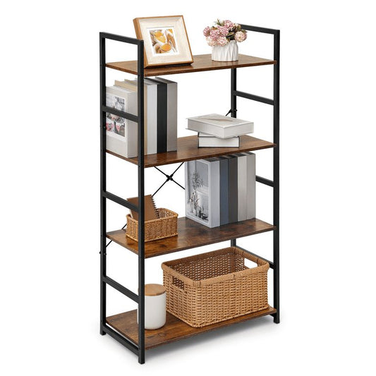 4-tiers Shelves, Industrial, Bookcase