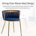 MMW Velvet Dining Chair with Gold Metal Legs - Upholstered Tufted Accent Chair for Dining Room, Living Room, and Bedroom Multi Market World Inc.