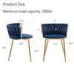 MMW Velvet Dining Chair with Gold Metal Legs - Upholstered Tufted Accent Chair for Dining Room, Living Room, and Bedroom Multi Market World Inc.