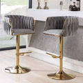 MMW Oversized Velvet Adjustable Bar Stool with Gold Base, XL Tufted High Back Swivel Bar Chair with Armrests for Kitchen Counter and Home Bar Multi Market World Inc.