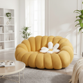 Pumpkin Sofa Chair For Two People, Heavy Duty Frame Wool Chair, Cloud Loveseat, No Assemble Needed, Orange Multi Market World Inc.