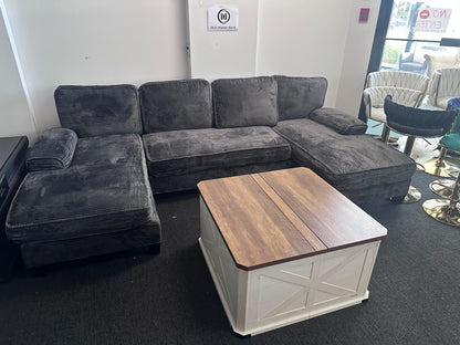 109" U-Shaped Modular Sectional Couch with Double Chaise Lounge - Soft Corduroy Fabric - 4-Seat Solid Wood Frame - Cloud Sofa for Home Theater, Large Living Room, & Pet-Friendly Spaces