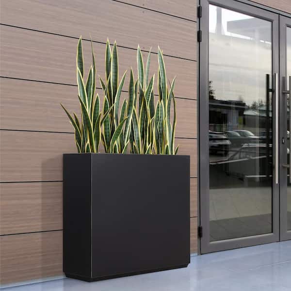 Tall Rectangular Planter Box - 38" Metal Privacy Screen & Room Divider - Indoor/Outdoor Weather Resistant Multi Market World Inc.
