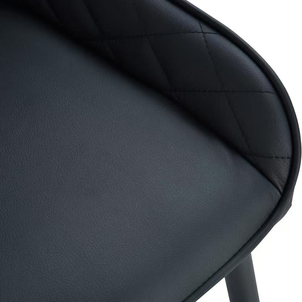 Modern PU Leather Dining Chairs with Steel Legs – Tufted High Back Design (Single)