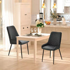 Modern PU Leather Dining Chairs with Steel Legs – Tufted High Back Design (Single) Multi Market World Inc.