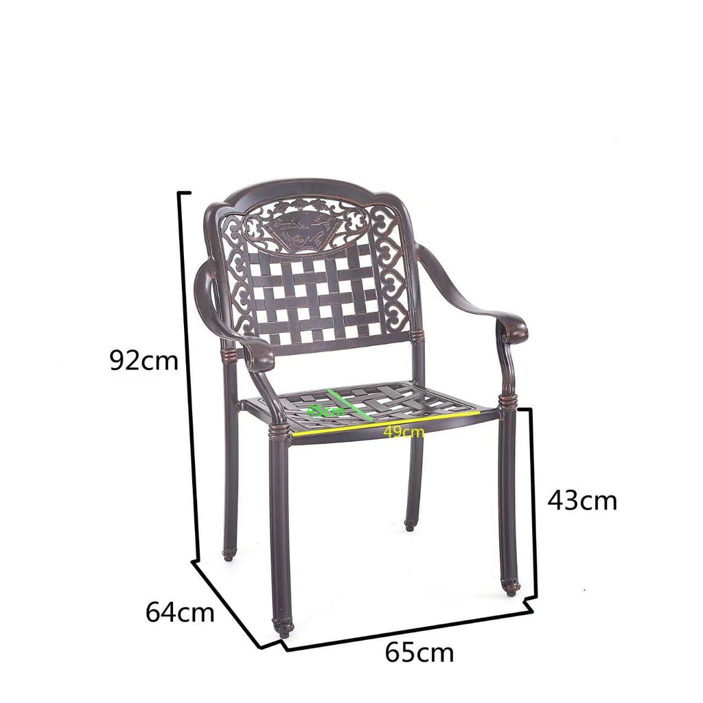 5-Piece Round Cast Aluminum Patio Dining Set with Built-In Charcoal BBQ Grill Multi Market World Inc.