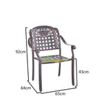 5-Piece Round Cast Aluminum Patio Dining Set with Built-In Charcoal BBQ Grill Multi Market World Inc.